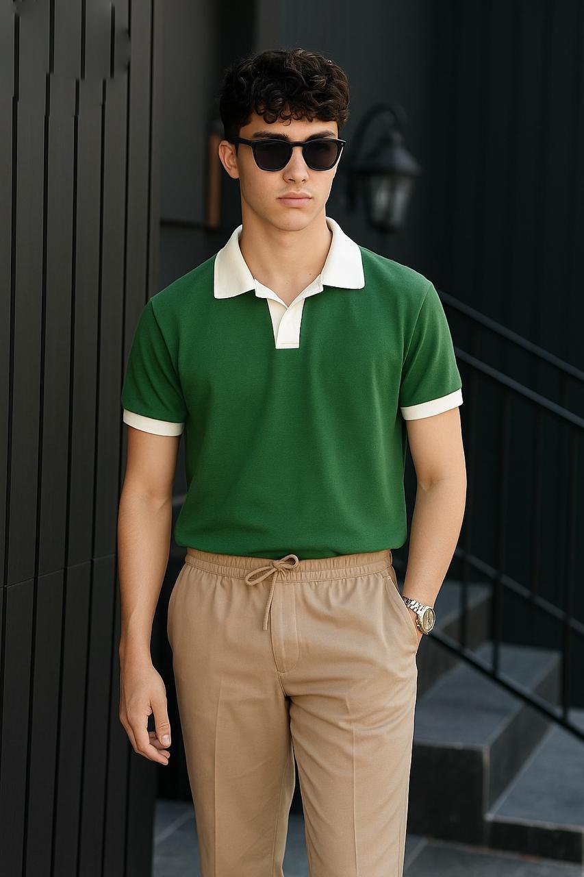 Coat Color Style Polo Tshirt