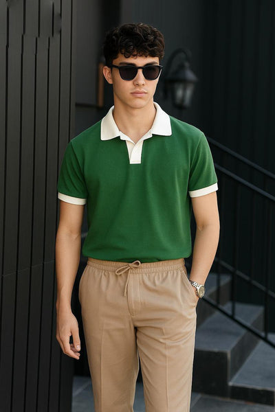 Coat Color Style Polo Tshirt